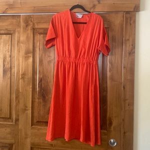 Eco-friendly tomato midi dress